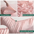 thumbnail image 2 of Ultra Soft Bamboo Sheet Set of 3, Durable and Cooling Bamboo Fiber Bed Sheet Set, Twin, 1 Flat Sheet +1 Fitted Sheet +1 Pillowcases, Light Pink, 2 of 10