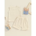 thumbnail image 4 of vera natura Baby Boys Shorts Set, Sleeveless Tank Top with Elastic Waist Shorts Solid Summer Outfit, 4 of 8