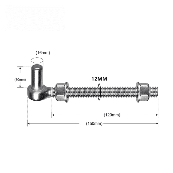 RIXUNO 304 Stainless Steel J Bolt Door Hinge Chain Link Fence Hardware Farm Hinges 6 inches
