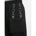 thumbnail image 5 of Doomiva Kids Girls Hip Hop Dance Outfits 2-Piece Shiny Sequins Crop Tops with Chain Pocket Jogger Pants Set Purple 16, 5 of 6