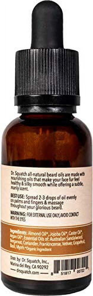 Dr. Squatch Beard Oil Sandalwood Bourbon - Beard Conditioning Oil Made with  Organic Sandalwood, Myrrh, Grapefruit Scent - Manly Conditioner for Beards  and Mustaches 