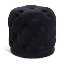 Meridian Furniture Harper Contemporary Velvet Ottoman/Stool in Black