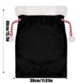 thumbnail image 3 of Oliegs Blanket Velvet Santa Drawstring Pouch Holiday Party Sack For Wrapping Xmas Celebration And Storage Reusable Festive Suitable For Xmas (black), 3 of 4