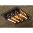 thumbnail image 6 of Miumaeov Rustic Flush Mount Ceiling Light Industrial Black Metal Glass Shade Ceiling Light Fixture 4-Lights Farmhouse Chandelier Ceiling Lamp for Dining Room Kitchen Living Room Entryway Hallway, 6 of 8