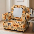 thumbnail image 3 of FKELYI Stretch Armchair Slipcover 2 Pcs Couch Covers Halloween Pumpkin Spiderweb Print Furniture Protector Washable Spandex Sofa Cover with Individual Cushion Cover, 3 of 7