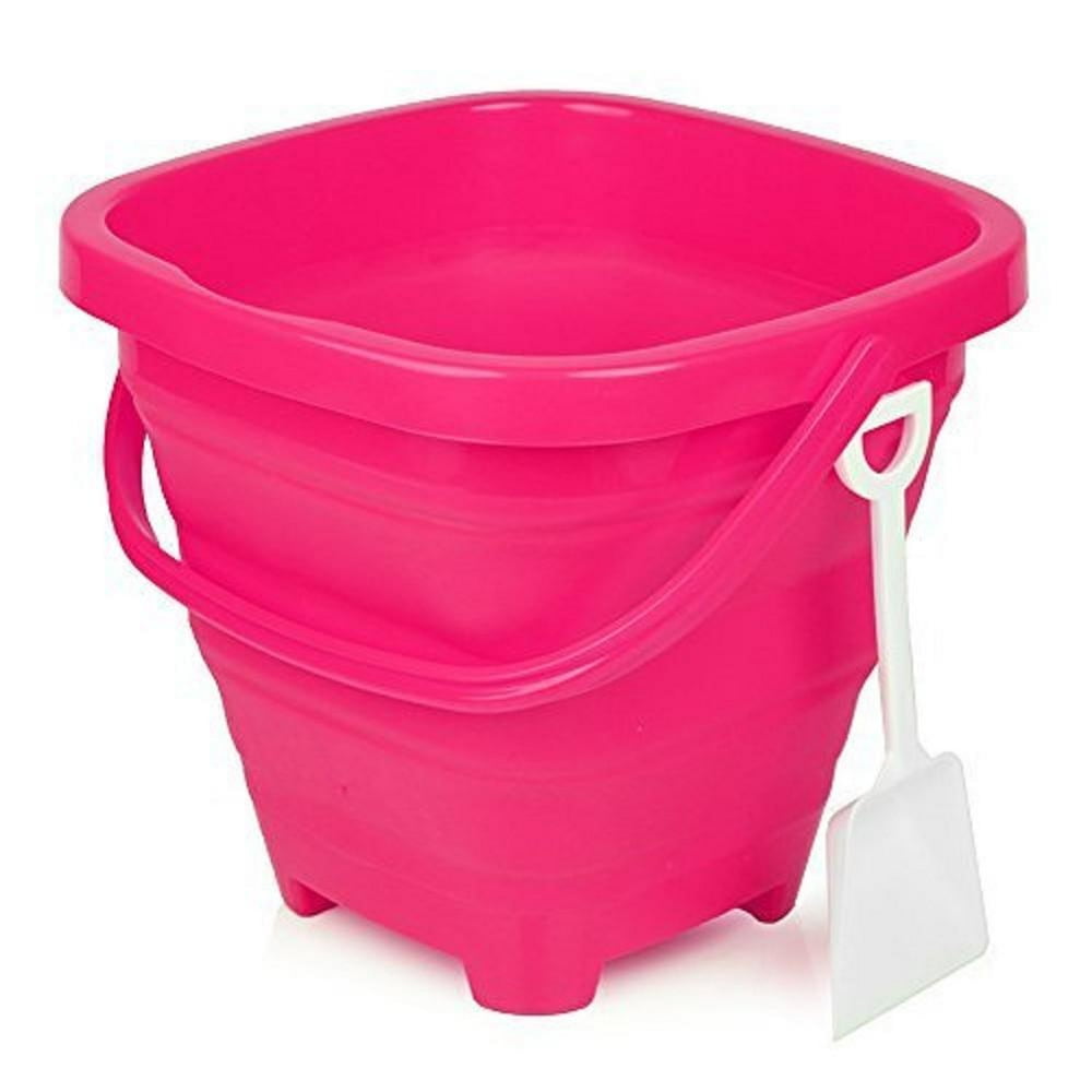 Packable Pails Collapsible Beach Pail and Shovel Pink