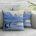thumbnail image 3 of Orinice Penguins Ice Floes Graphic Decorative Cushion Throw Pillow Cover for Home Couch Living Room Bed Sofa - Winter Season High-quality 1PC 22x22in, 3 of 5
