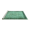 thumbnail image 2 of Ahgly Company Machine Washable Indoor Round Persian Turquoise Blue Traditional Area Rugs, 6' Round, 2 of 4