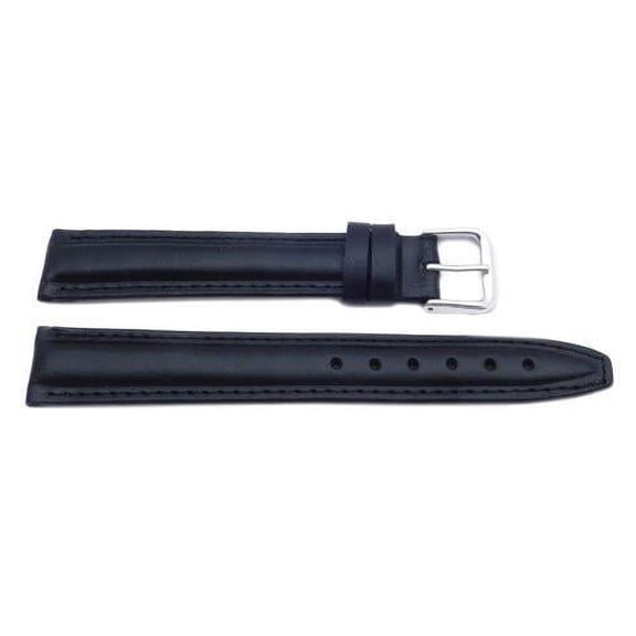 12mm Genuine Leather Oil Tanned Black Watch Strap