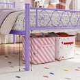 thumbnail image 4 of GarveeHome Purple Twin Metal Bed Frame with Heart-Shaped Headboard & Footboard, Sturdy Platform Bed with 12.2" Underbed Storage, No Box Spring Needed, Easy Assembly, 4 of 7