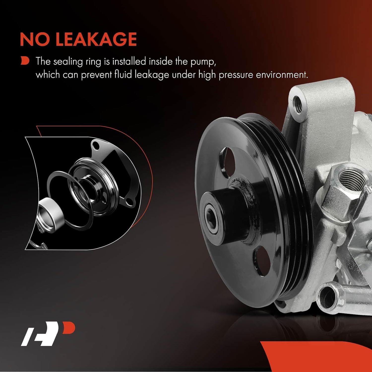 A-Premium Power Steering Pump with Pulley Replacement for Kia Spectra 2004-2009 Sportage 2005-2010 Hyundai Tucson 2005-2009