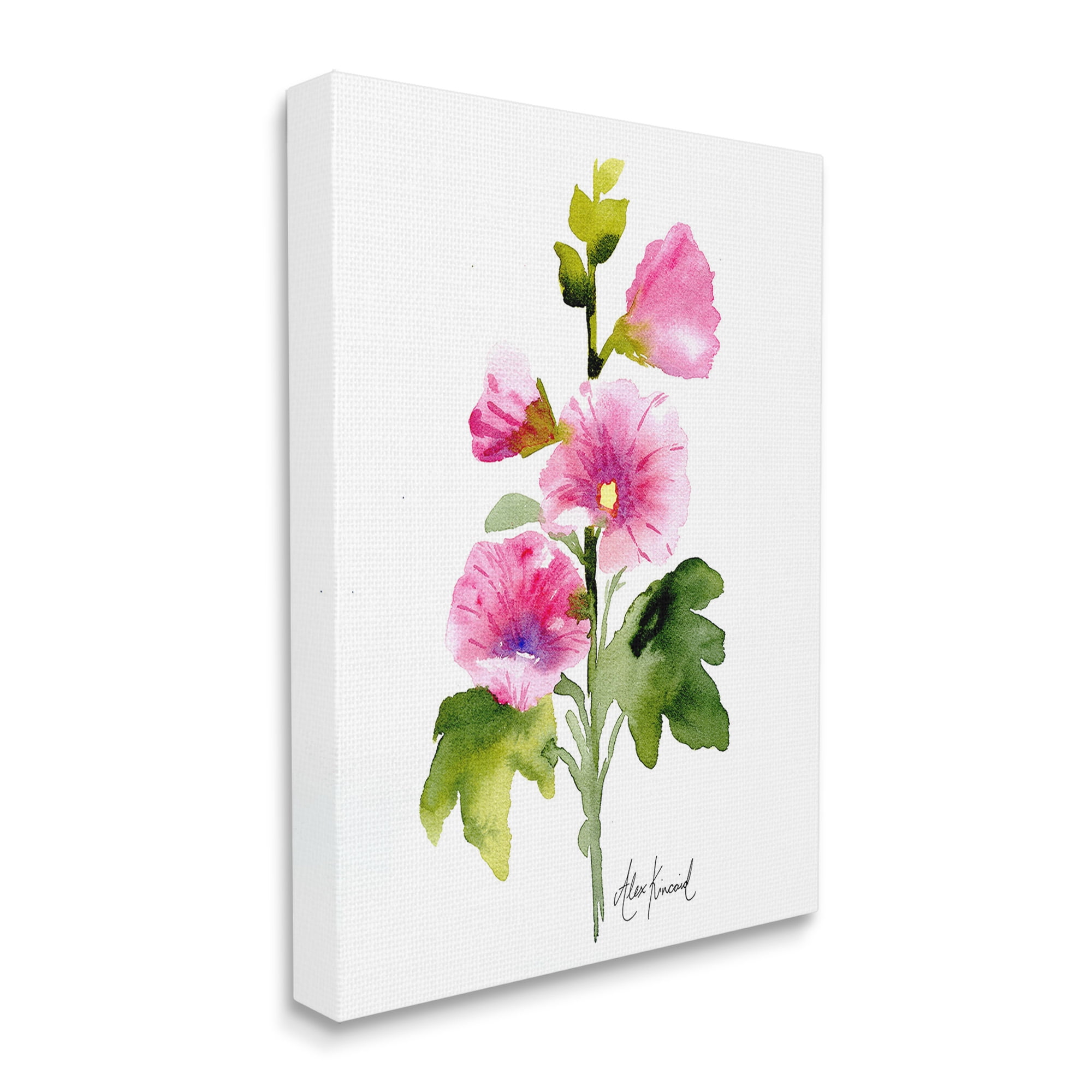 Stupell Industries Pink Watercolor Blossoms Botanical & Floral Painting Gallery Wrapped Canvas Art Print Wall Art, 36 x 48