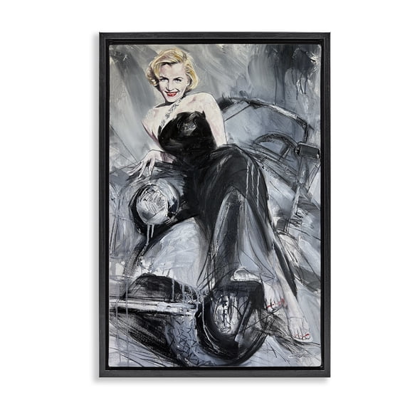 Stupell Industries Art Deco Timeless Fashion Woman Black Floating Frame Canvas Art, 17 x 25, by Lucille Lee