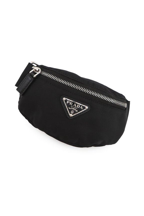 Pre-Owned Prada Handbag Pouch Re-Nylon Triangle Wristband Nylon 2TT095 PRADA Mini Black