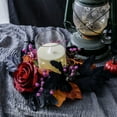 thumbnail image 5 of EUDIDV Creepy Tabletop Decor Halloween Artificial Rose Flowers Red And Black Silk Fake Maple Leaves Candlestick Wreath For Home Party Dining Table Candle Holders Halloween Figurines, 5 of 5