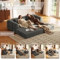 thumbnail image 5 of 79in Convertible Sofa Bed Corduroy Boneless Couch Bed Foldable Sofa Bed Pull Out Bed Futon Sleeper Sofa No Assembly, 5 of 9