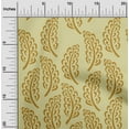 thumbnail image 1 of oneOone Cotton Poplin Dark Mustard Fabric Leaves Block Dress Material Fabric Print Fabric By The Yard 56 Inch Wide, 1 of 4
