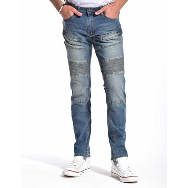 MEN'S LARKSPUR FIVE POCKETS MOTO SLIM FIT JEANS