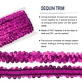 thumbnail image 4 of Unique Bargains 11 Yards 0.8 Pouces Élastique Paillettes Garniture 2 Rangées Plat Bande de Paillettes Tissu Ruban pour Couture Rouge Rose, 4 of 5