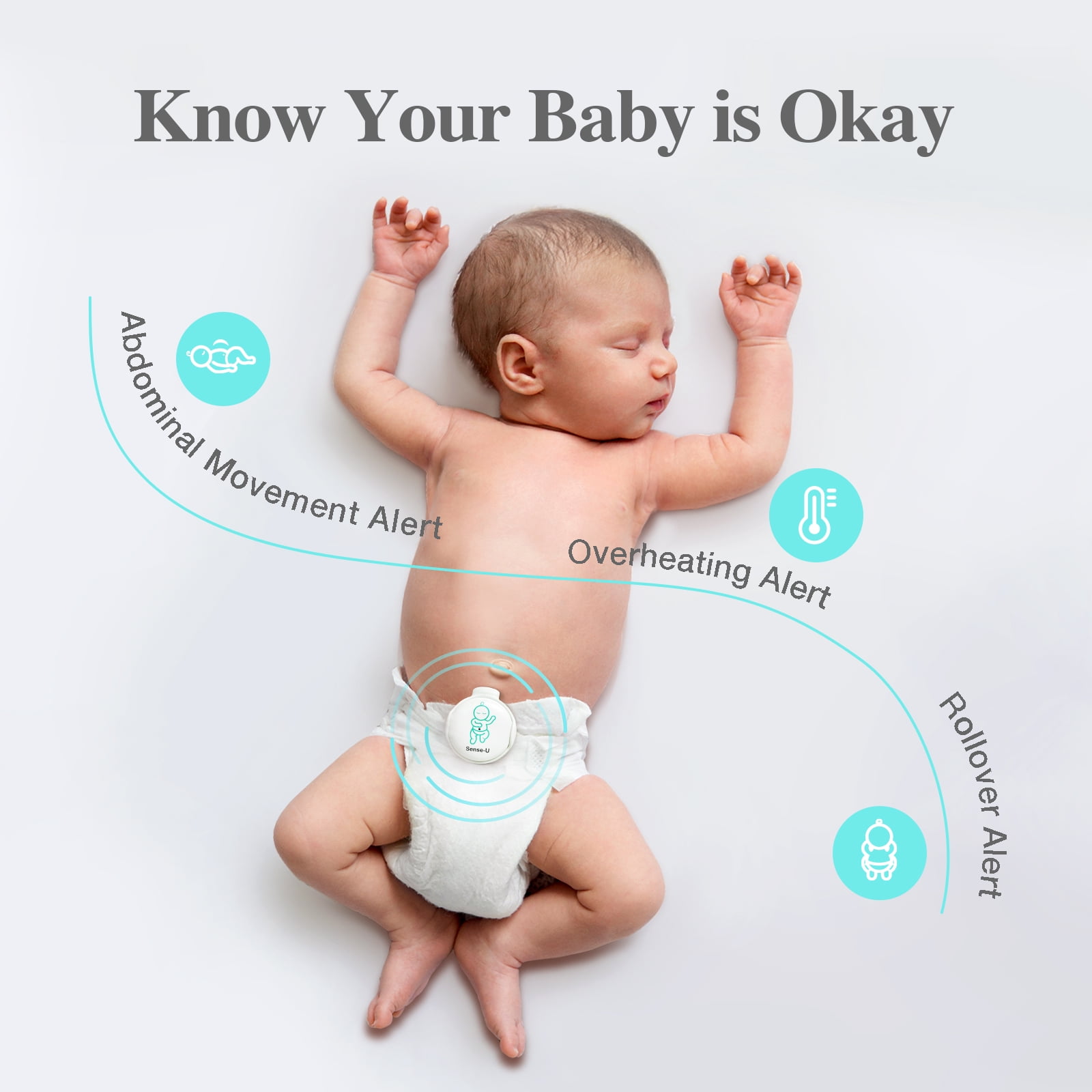 Sense-U Smart Baby Monitor - Tracks Abdominal Movement 