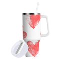 thumbnail image 2 of Ryvnso 40 oz Tumbler with Handle and Straw Red Hearts Insulated Stainless Steel Travel Mug with Lid, 2 of 9