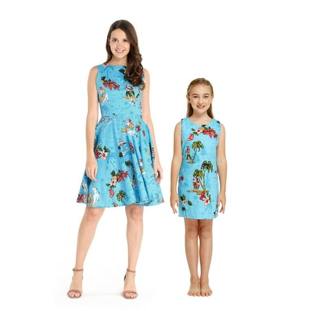 

Matching Hawaiian Mother Vintage Daughter Tank Dress in Christmas Santa in Hawaii