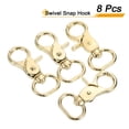 thumbnail image 3 of Uxcell 8 Pack Swivel Snap Hook, 20mm(3/4") Trigger Snap Heavy Duty Metal Lobster Claw Clasp Lanyard Clips for Straps Bags Belting Leathercraft, Light Gold, 3 of 6
