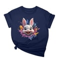 thumbnail image 1 of Tops de Cuello Alto para las Mujeres Amante Impreso Camiseta Cuello Redondo Manga Corta, Poliéster Spandex, 1 of 7