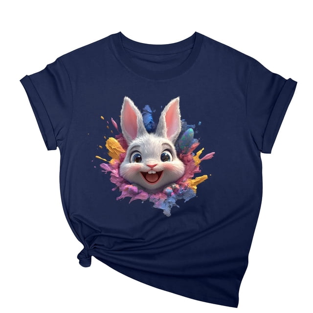 Tops de Cuello Alto para las Mujeres Amante Impreso Camiseta Cuello Redondo Manga Corta, Poliéster Spandex