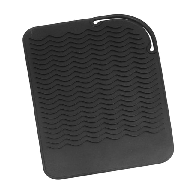 Minnieouse Bolsa de alfombrilla resistente al calor de silicona para rizador de pelo, alisador de pelo multifunción, alfombrilla de silicona para plancha Cuidado del cabello negro Minnieouse CE000433-02