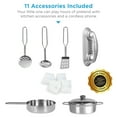 thumbnail image 5 of Best Choice Products Pretend Play Kitchen Wooden Toy Set for Kids w/ Telephone, Utensils, Oven, Microwave - Sage, 5 of 8