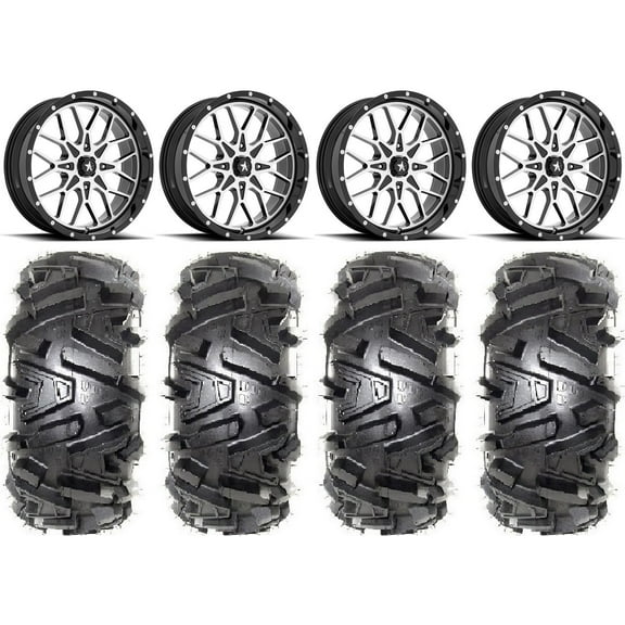 MSA Portal 20" Wheels Machined 34" Moto MTC Tires Kawasaki Teryx Mule