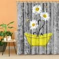 thumbnail image 3 of Rustic Shower Curtain, Daisy Shower Curtain, Farmhouse Floral Shower Curtain, Barnwood Country Shower Curtain, Gray and Yellow Shower Curtain with Hooks Waterproof Fabric 72W x 72H Inches, 3 of 6