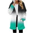 thumbnail image 3 of Pounoo Women's Winter Long Flannel Jackets Zip Up Hooded Vintage Colorblock Western Coats Fleece Lined Winter Coat with Side Pockets Gift, 3 of 5