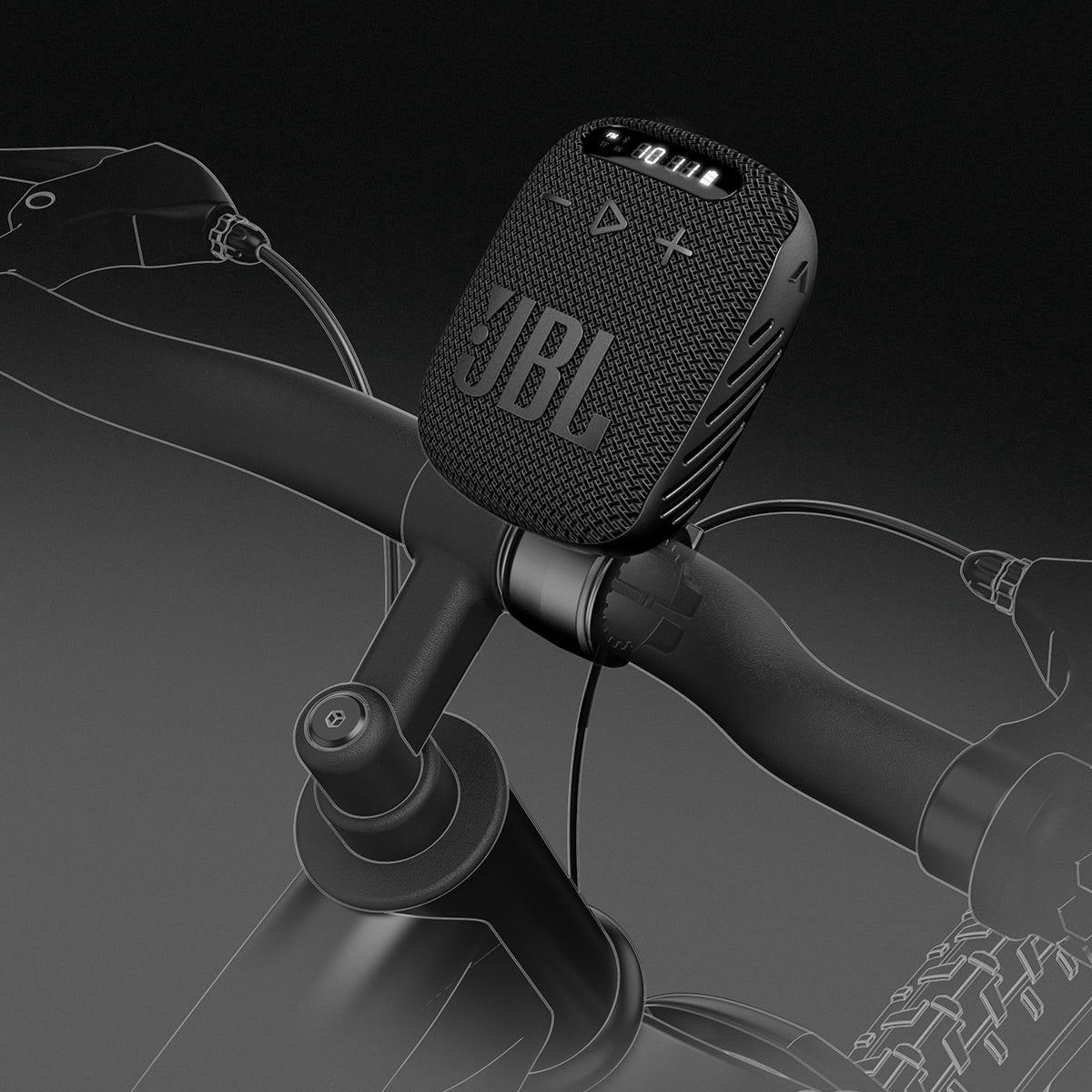 JBL Wind 3 Handlebar Bluetooth Speaker with FM Radio (Black)