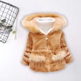 thumbnail image 7 of Edvintorg 7M-4Y Fleece Jacket Kids Girls Winter Coat Solid Hooded Fleece Lined Thick Down Coats Puffy Cotton Jackets with Zipper Children's Outerwear Girl, 7 of 7