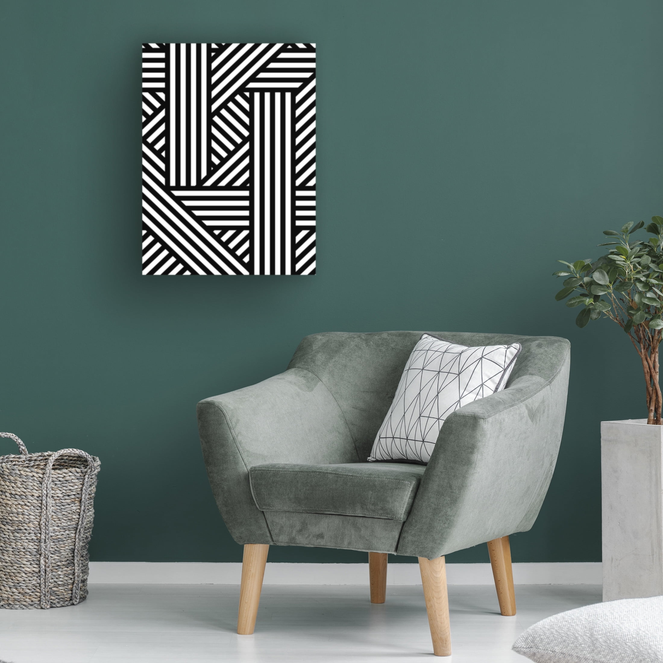 Canvas Wall Art - Tom Quartermaine 'Black and White Bold Modern Abstract Line Art 2' Wall Art for Living Room, Bedroom, or Office Décor by Trademark Fine Art - 18 x 24 Inches