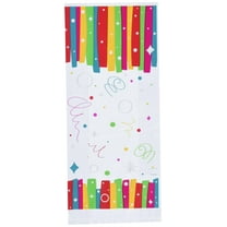 Unique Industries Assorted Colors Striped Birthday Party Bags, 20 Count