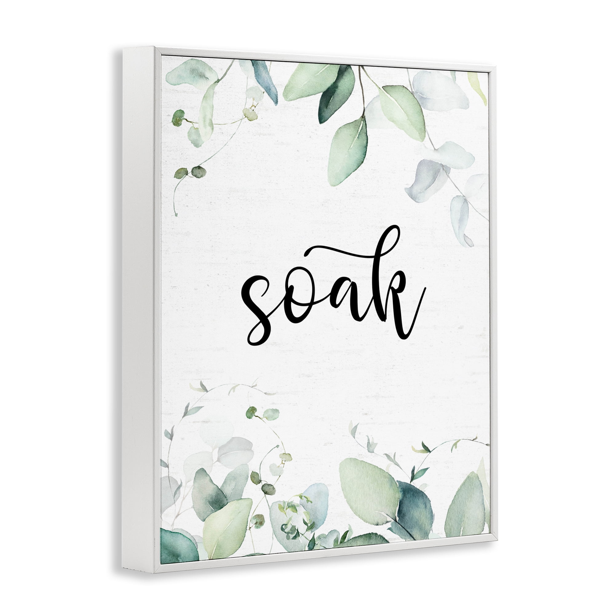 Soak Leafy Herbs White Framed Giclee Art, design by Lettered and Lined