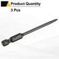 thumbnail image 3 of Uxcell 3pcs T7 Torx Screwdriver Bit 1/4" Hex Shank 75mm/3" Length S3 Steel Magnetic Tamper Proof Star 6 Point Head Hex Screw Driver Bits, Black, 3 of 7