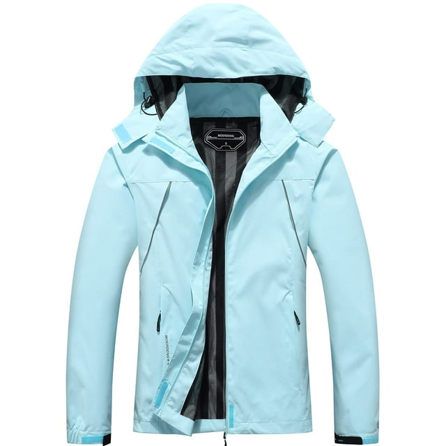 Chaqueta impermeable MOERDENG para mujer, impermeable y ligera, con capucha