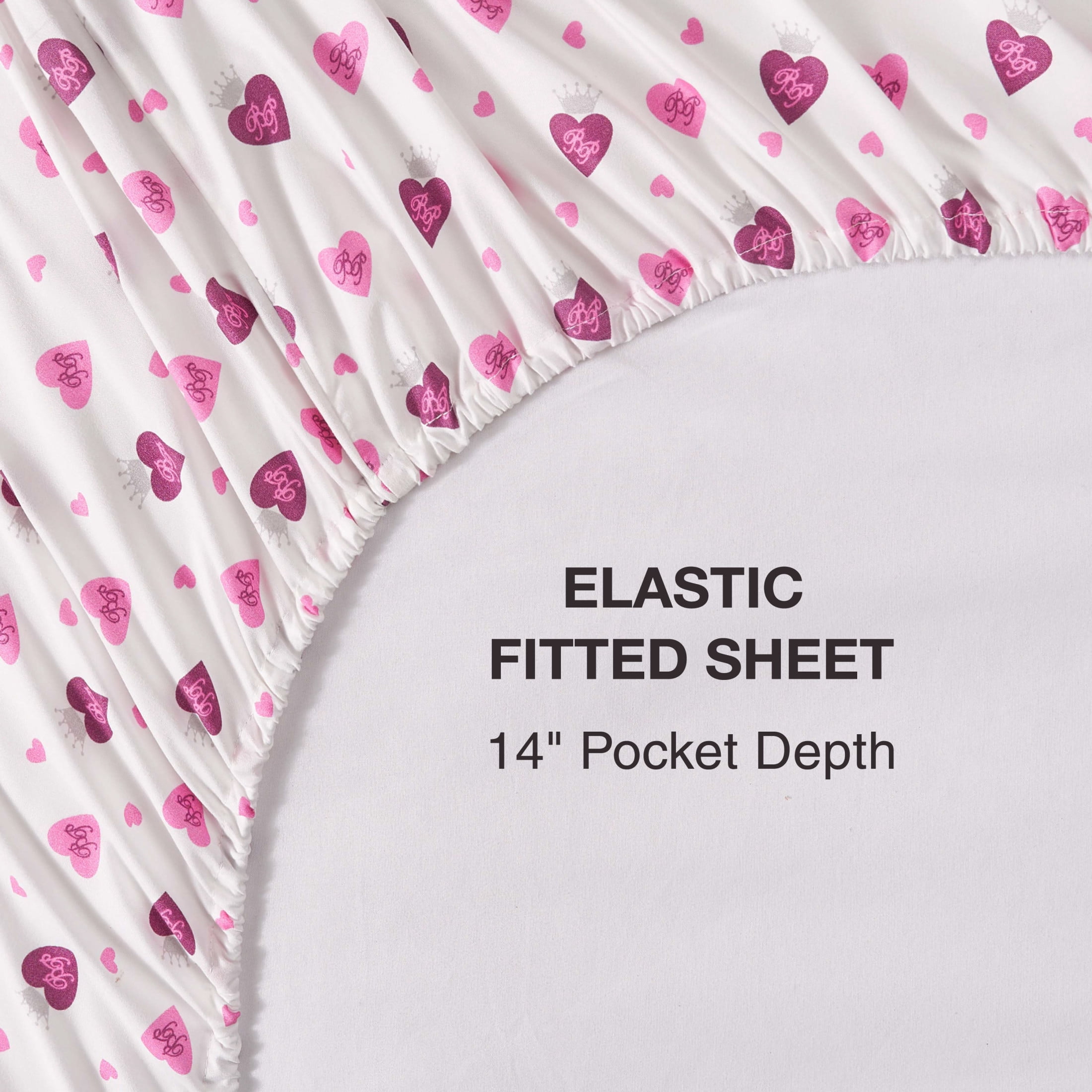 Baby Phat Printed Microfiber Sheet Sets, 4-Piece King, White