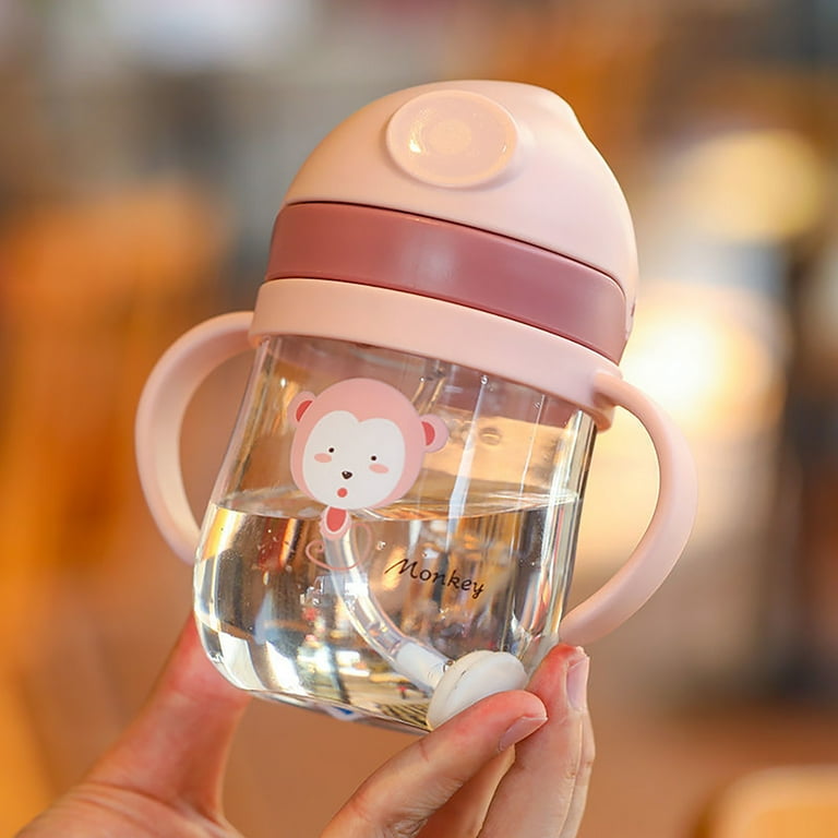 Baby Straw Cup Ergonomic Handle Leak-proof Cartoon Water Bottle