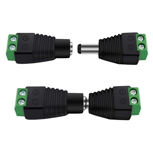 15 pares de conectores macho y hembra de CC de 12 V/24 V, 2,1 x 5,5 mm, para CCTV Coax Cat5 Cat6