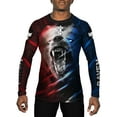 thumbnail image 2 of Raven Fightwear Men's Berserker 2.0 Jiu Jitsu BJJ Rash Guard MMA Red/White/Blue, 2 of 3