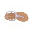 thumbnail image 4 of Girls' Rhinestone Decor Flat Sandals Fashionable Casual T-Strap Sandals Summer Flip Flop Sandals, 4 of 5