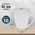 thumbnail image 5 of Large Coffee Cups 16 oz. Set of 10, Bulk Pack - Perfect for Tea, Espresso, Cappuccino, Hot Cocoa - White, 5 of 5