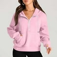 thumbnail image 5 of CHGBMOK Hoodies for Women Half Zip Up Cropped Sweatshirts Jackets Casual Gym Tops Fall Outfit Winter Clothes with Thumb Hole, 5 of 8