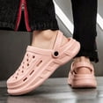 thumbnail image 3 of Rokment Womens Mens Clogs Garden Shoes with Back Strap Unisex Adult Quick Drying Comfortable Chunky Platform Arch Support Nursing Walking Closed Toe Sandals Pink Size 8, 3 of 5