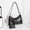 Black, variant on One Shoulder Crossbody Bag Leather Large Capacity Multi Compartment Women Bag